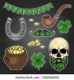 Stickers set for Saint Patricks Day