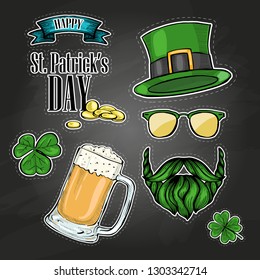 Stickers set for Saint Patricks Day