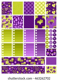 Stickers set for vertical planner. Vector