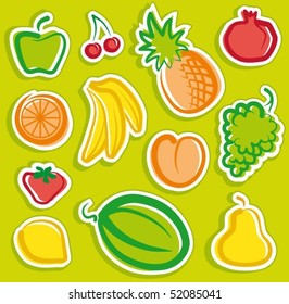 Stickers with sketches of fruit