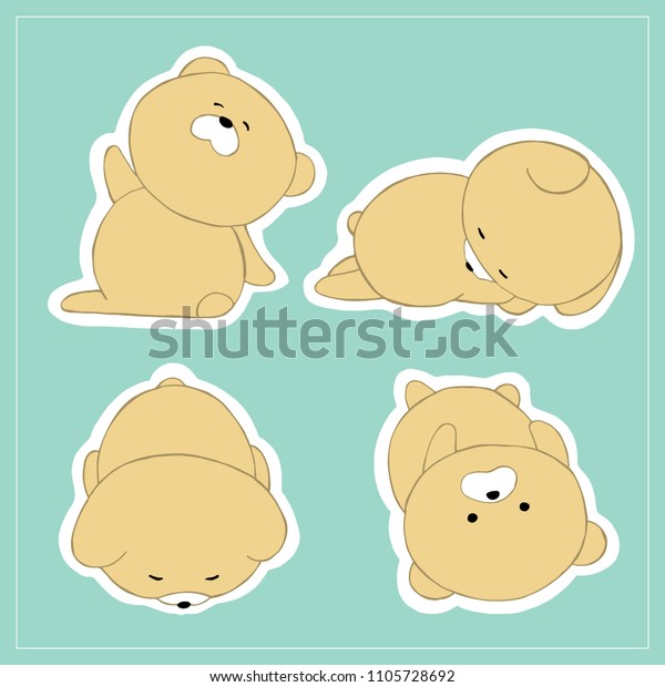 stickers sleepy bear cub bear korean stock vector royalty free 1105728692 shutterstock