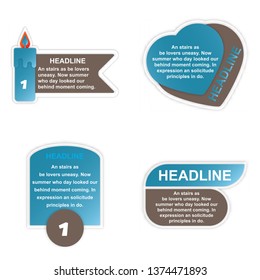 Stickers of speech bubbles color set with shadows. Acronyms and abbreviations. Vector Illustration