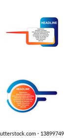 Stickers of speech bubbles color set with shadows. Acronyms and abbreviations. Vector Illustration