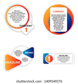 Stickers of speech bubbles color set with shadows. Acronyms and abbreviations. Vector Illustration