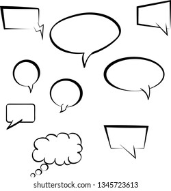 Stickers of speech bubbles vector illustration isolated on white background