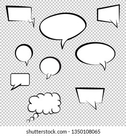 Stickers of speech bubbles vector illustration isolated on transparent background