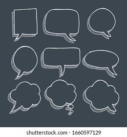 Stickers of speech bubbles vector set