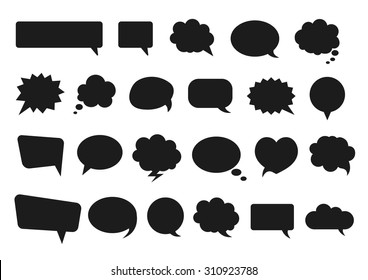 Stickers of speech bubbles vector set