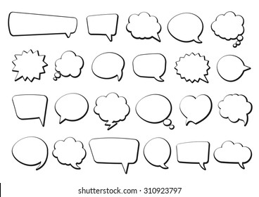 Stickers of speech bubbles vector set - Shutterstock ID 310923797