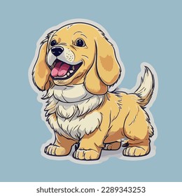 stickers style toon sticker a cute Retrivier vector 