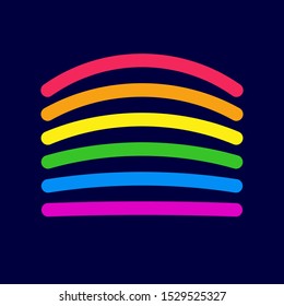 Stickers and symbols of the LGBT community. LGBT rainbow flag. Neon colors. Tolerance. Pride