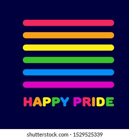 Stickers and symbols of the LGBT community. LGBT rainbow flag. Neon colors. Tolerance. Pride