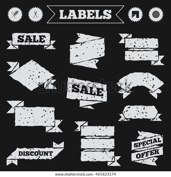 Stickers Tags Banners Grunge Textile Cloth Stock Vector Royalty