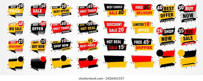 stickers and tags banners set, sales label collection suitable for design promotion media 