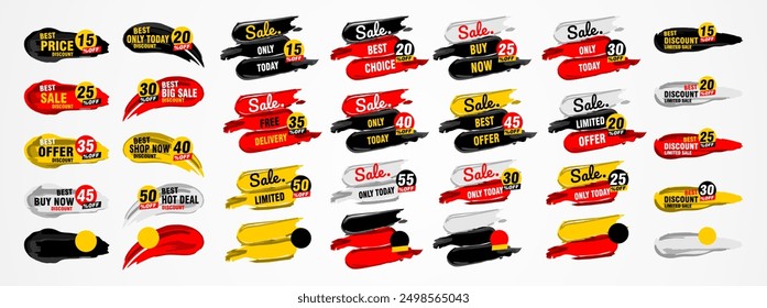 stickers and tags banners set, sales label collection suitable for design promotion media