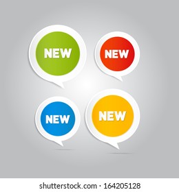 Stickers, Tags, Labels with New Title