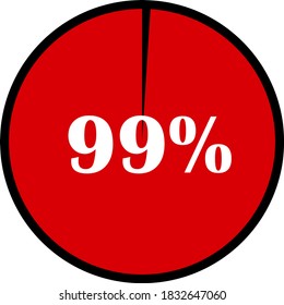 Stickers or tags for sales in pin form with black and red different percentage 99%