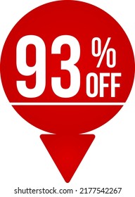 Stickers or tags for sales in pin form with arrow down and different percentage