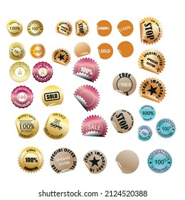 stickers, Tags set. Vector badges and labels isolated.
