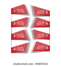 STICKERS TEMPLATE VECTOR NUMBER OPTION FOR WEB RED