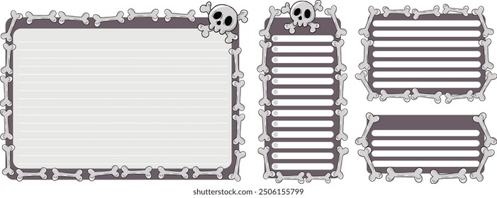 Stickers for text planner with Halloween pictures. Vector illustration