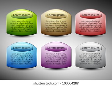stickers with text. vector