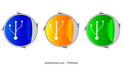 stickers with usb sign