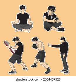 stickers for various activities such as yoga, boxing and so on