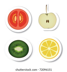 stickers - vegetable and fruit