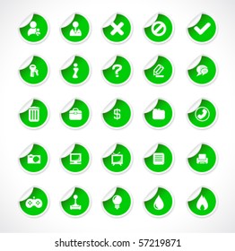 Stickers with web icons. Vector.