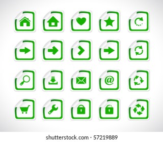 Stickers with web icons. Vector.