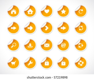 Stickers with web icons. Vector.