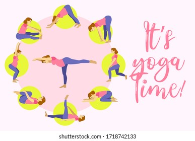stickers it's yoga time for pregnant woman 