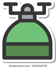 Sticker-style camping-related single item icon gas stove