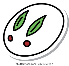 Sticker-style cooking food single item icon Japanese sweets rabbit