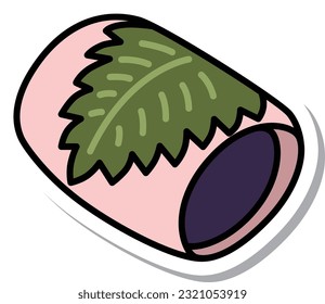 Sticker-style cooking food single item icon Sakuramochi