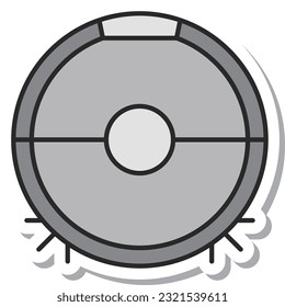 Sticker-style daily necessities illustration robot vacuum cleaner
