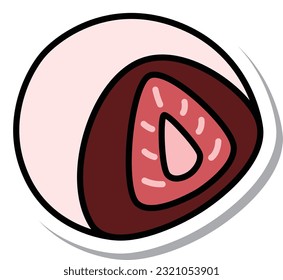 Sticker-style food item icon Strawberry Daifuku