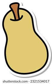 Sticker-style fruit single item icon pear