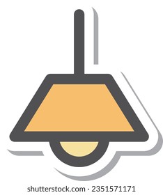 Aparatos eléctricos simples de tipo pegatina Icono de elemento único luz fluorescente