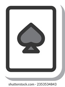 Sticker-style simple entertainment-related single item icon playing cards spades