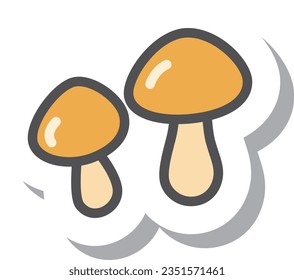 Sticker-style simple mushroom single item icon Nameko