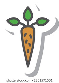 Sticker-style simple vegetable single item icon Burdock