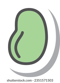 Sticker-style simple vegetable single item icon broad beans