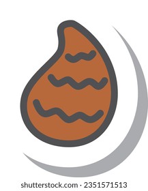 Sticker-style simple vegetable single item icon Taro
