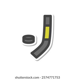 Sticker-style sports-related single item icon ice hockey