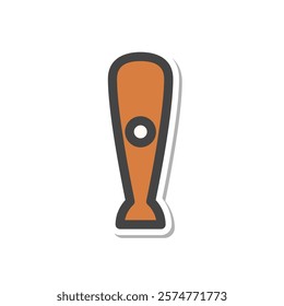 Sticker-style sports-related single item icon baseball bat