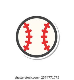 Sticker-style sports-related single item icon baseball ball