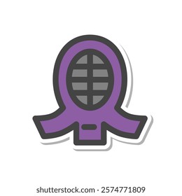 Sticker-style sports-related single item icon Kendo armor