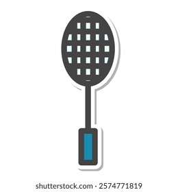 Sticker-style sports-related single item icon racket badminton